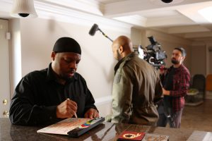Anthony Anderson directs a scene from ANACOSTIA